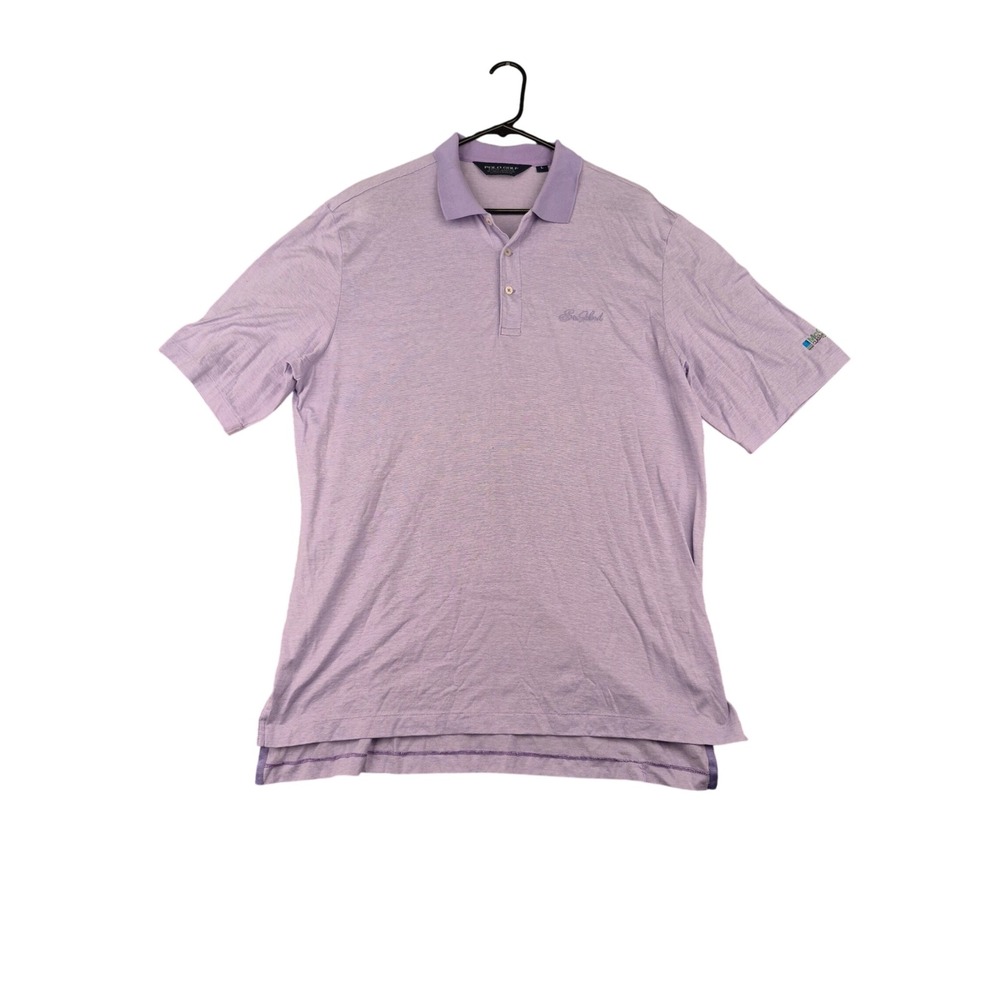 Polo Golf Ralph Lauren Mens Large Pima Cotton Purple Stripe Sea Island Polo